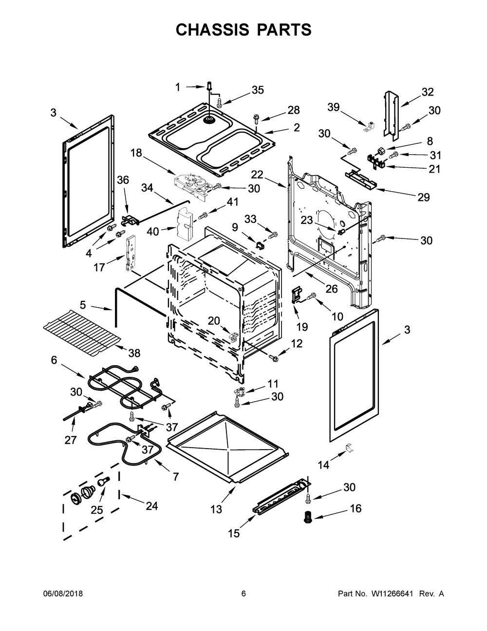 Chassis Parts Diagram and Parts List for ACR4503SFS2  Maytag Range