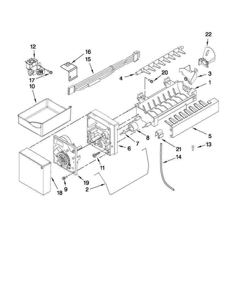 Icemaker Parts Diagram and Parts List for JFC2089WEP5  Jenn-Air Refrigerator