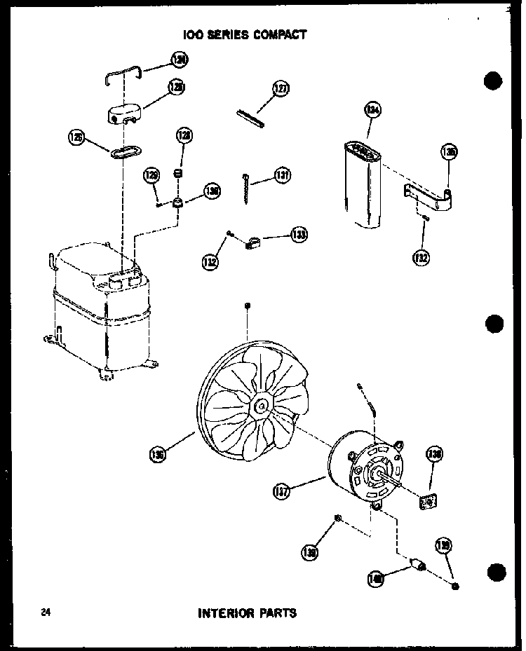 Interior Parts Diagram and Parts List for 113W-3W P54975-64R Amana Air Conditioner