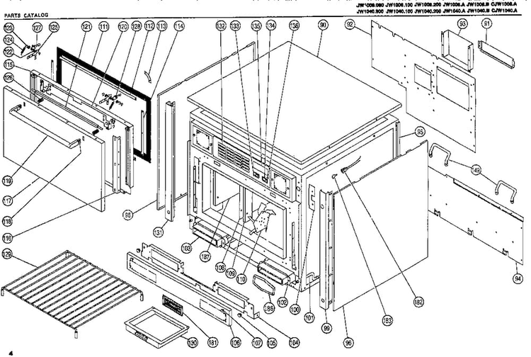 Section 1 Diagram and Parts List for JW1040100  Amana Microwave