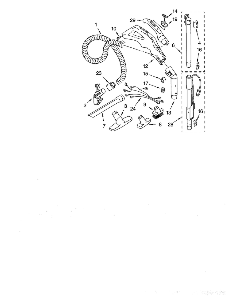 Hose And Attachments Diagram and Parts List for 11620712009  Kenmore Canister Vacuum