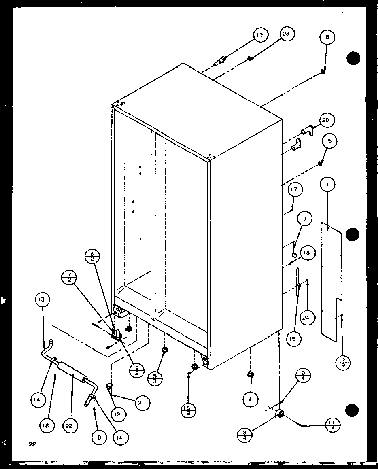 Section 3 Diagram and Parts List for SC25JP-7870114W  Amana Refrigerator