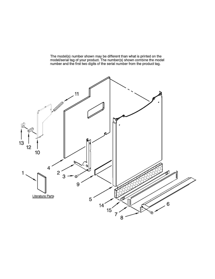 Door And Panel Parts Diagram and Parts List for MDBM601AWB3  Maytag Dishwasher