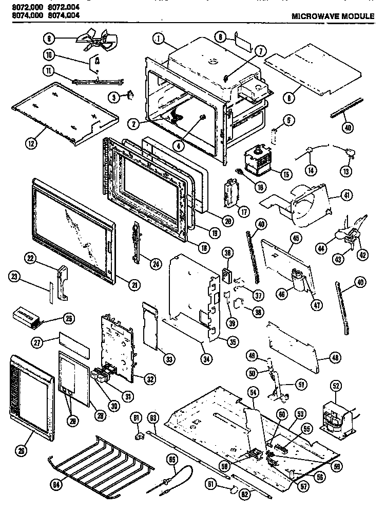 01 - Page 1 Diagram and Parts List for 8074004  Maytag Microwave