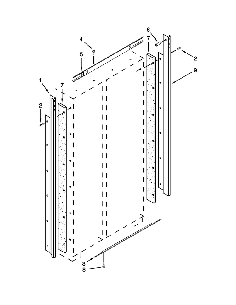 Cabinet Trim Parts Diagram and Parts List for JS48NXFXDW04  Jenn-Air Refrigerator
