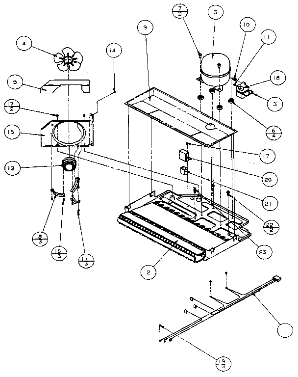 Panasonic Compressor Diagram and Parts List for TX19R-P1158502W  Amana Refrigerator