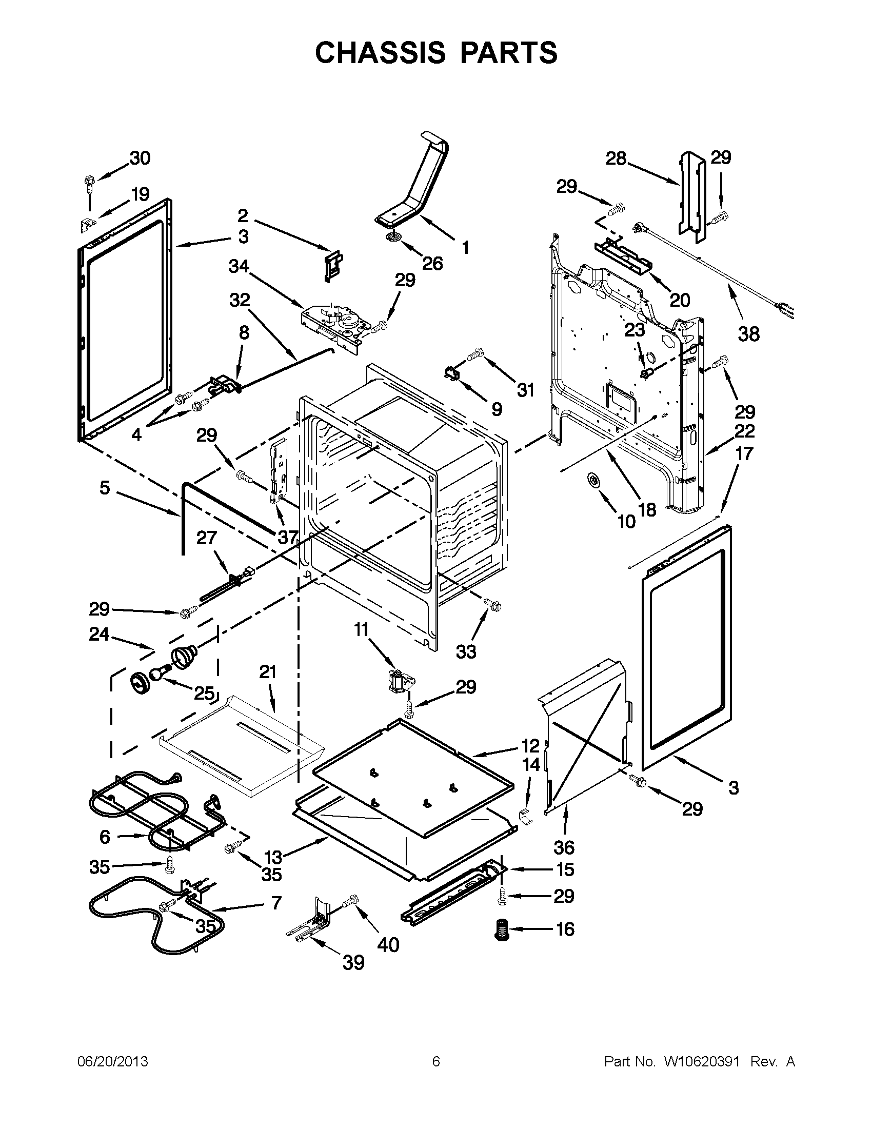 03 - CHASSIS PARTS Diagram and Parts List for YMER7685BB0  Maytag Range