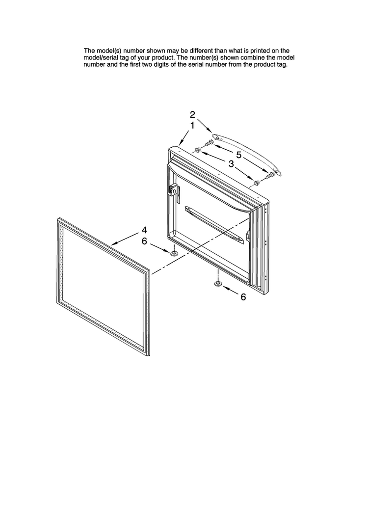 Freezer Door Parts Diagram and Parts List for ABL2533FES12  Amana Refrigerator