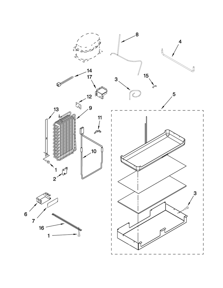 Lower Unit And Tube Parts Diagram and Parts List for JS48NXFXDW00  Jenn-Air Refrigerator
