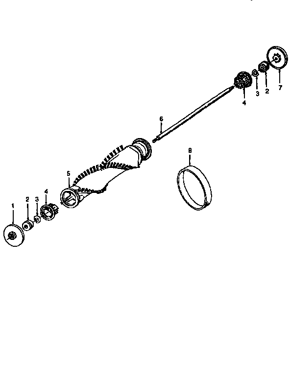 Agitator Diagram and Parts List for U6321-930  Hoover Upright Vacuum