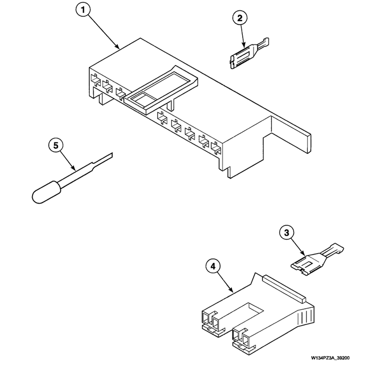 Terminals 1 Diagram and Parts List for SWT020LA  Speed Queen Washer