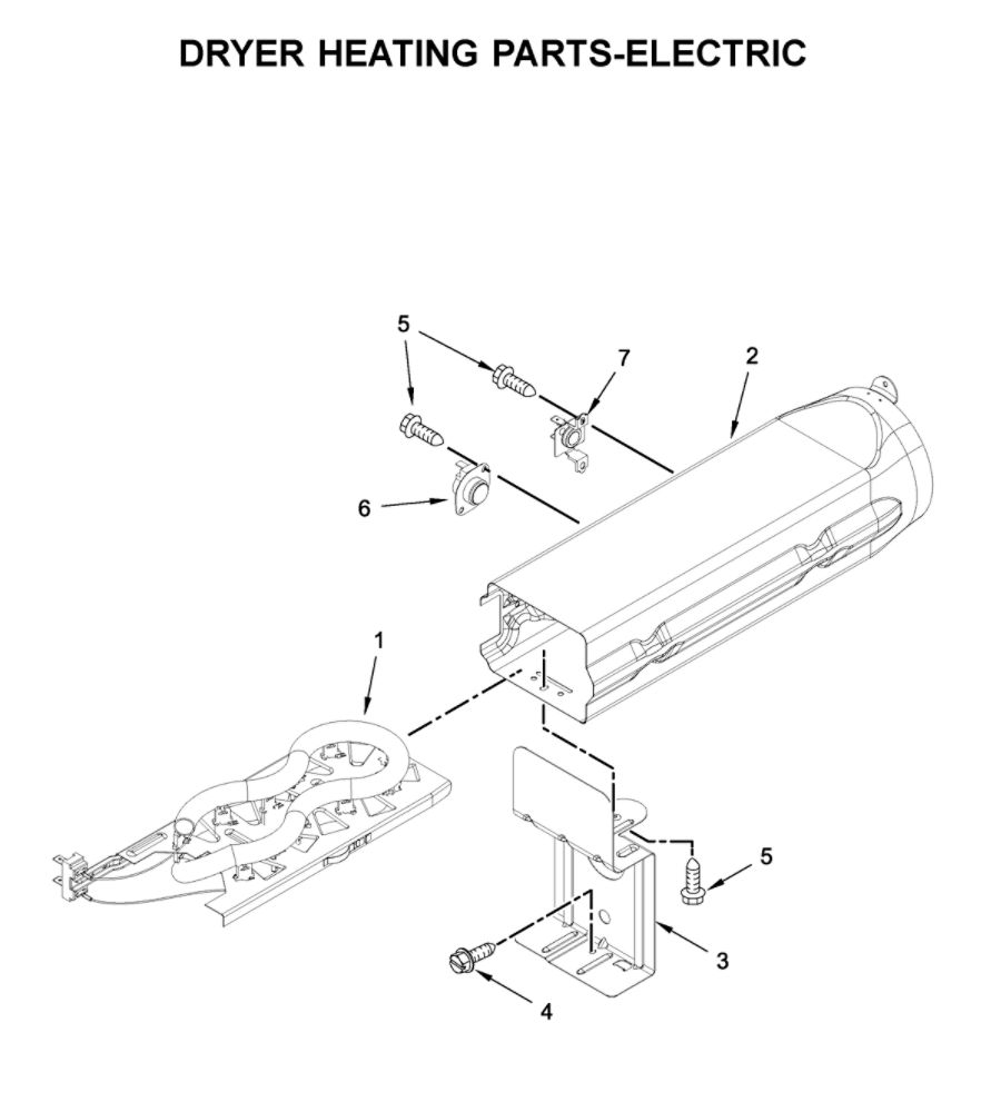 Dryer Heating Parts-Electric Diagram and Parts List for MED6230HC1  Maytag Dryer
