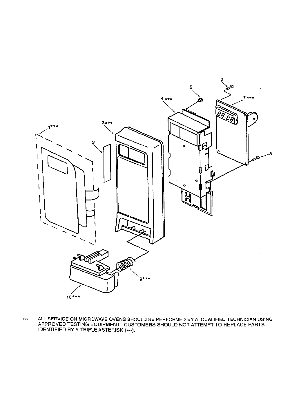 Control Panel Diagram and Parts List for 56569299990  Kenmore Microwave