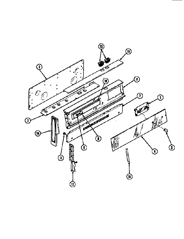 Control Panel Diagram and Parts List for 31GY-3KV  Magic Chef Range