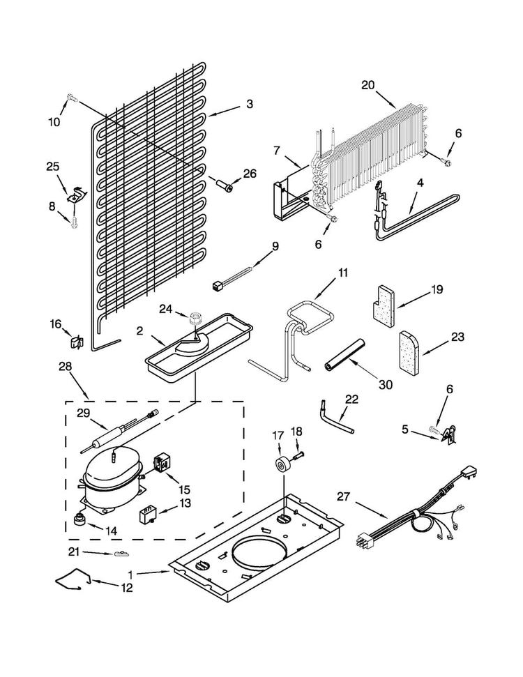 Unit Parts Diagram and Parts List for A4TXNWFWW03  Amana Refrigerator