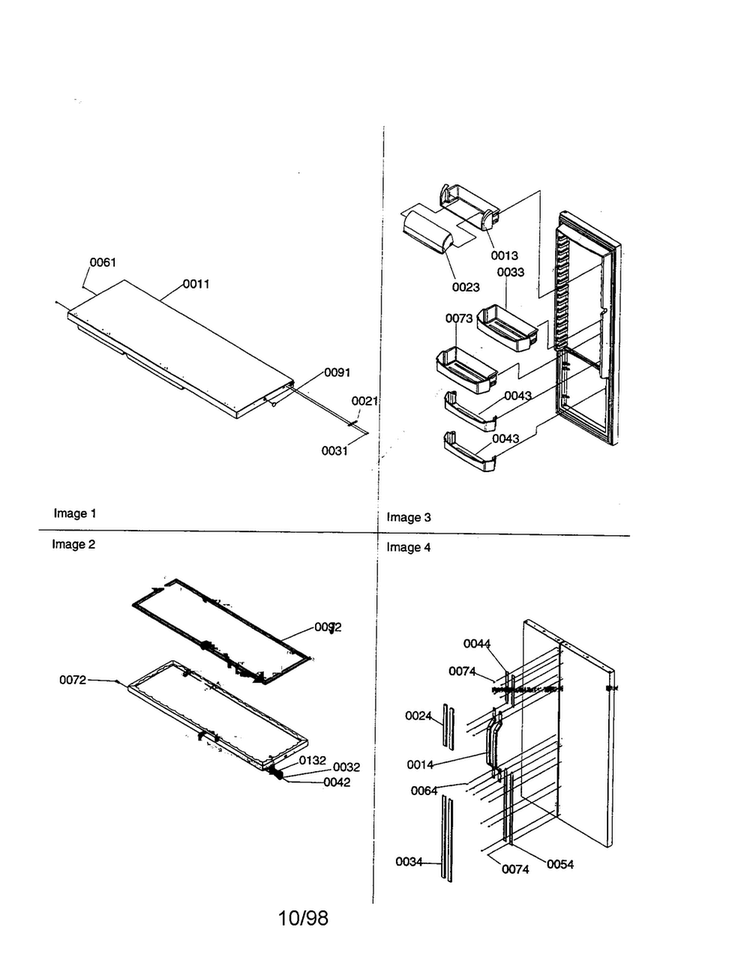 Refrigerator Door/door Trim/handles Diagram and Parts List for SRI21VL-P1315601WL  Amana Refrigerator