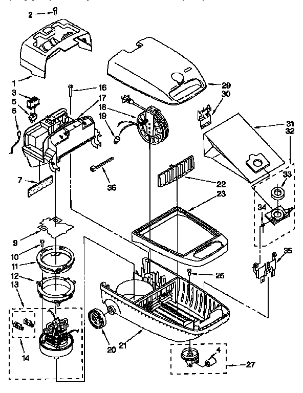Vacuum Cleaner Diagram and Parts List for 11626011690  Kenmore Canister Vacuum