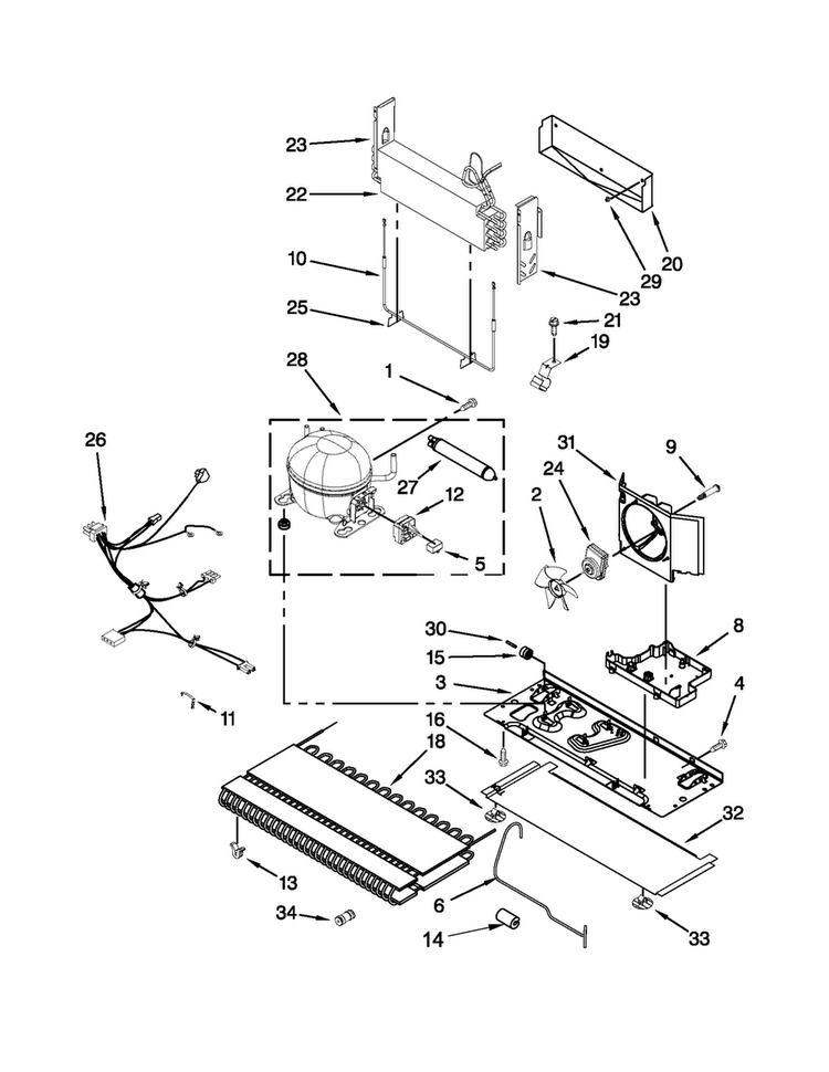 Unit Parts Diagram and Parts List for MFI2670XEM10  Maytag Refrigerator