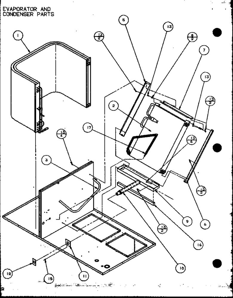 Evaporator And Condenser Parts 2 Diagram and Parts List for D9836806  Amana Air Conditioner