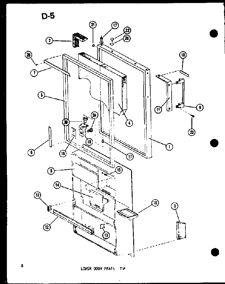 Lower Door Parts Tm Diagram and Parts List for TM14E-P74645-11W  Amana Refrigerator