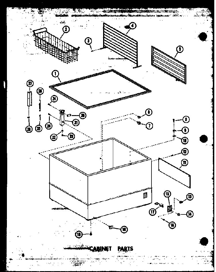 Cabinet Parts Diagram and Parts List for C19B-1-G P73980-11WG Amana Freezer