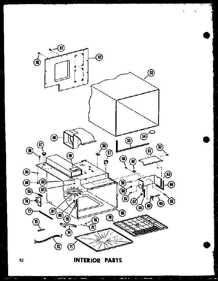 Interior Parts Diagram and Parts List for R-2 P71306-1M Amana Microwave