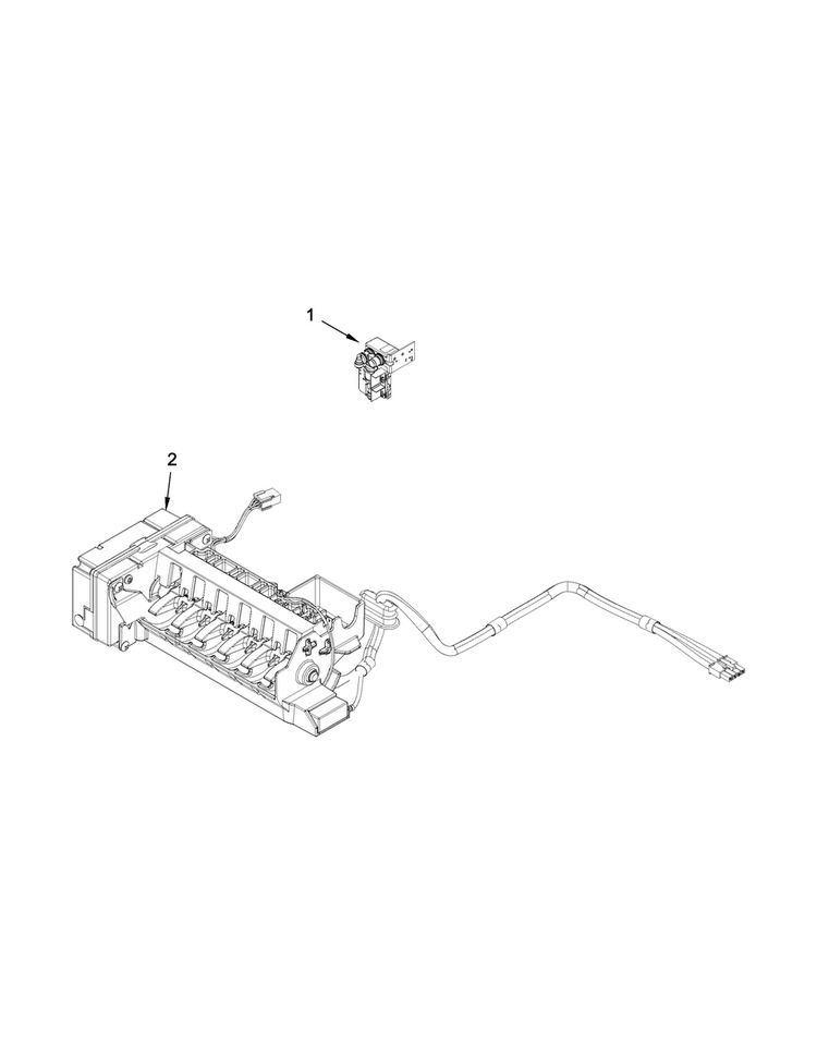 Icemaker Parts Diagram and Parts List for 7MF2976AEM00  Maytag Refrigerator