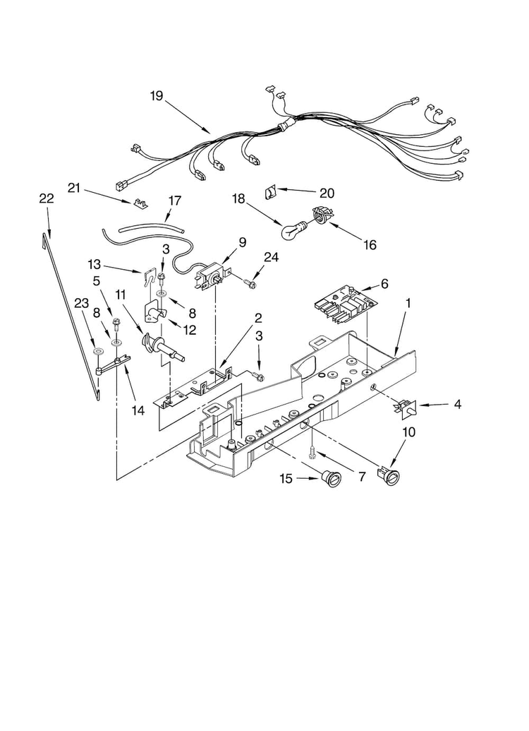 Control Parts Diagram and Parts List for ASD2522WRS01  Amana Refrigerator