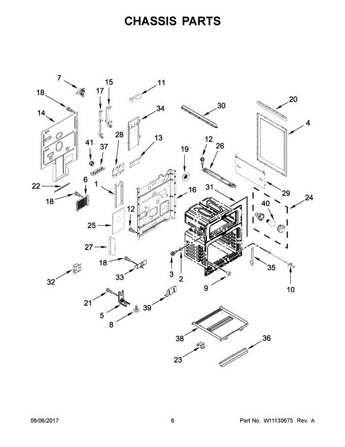 04 - Chassis Parts Diagram and Parts List for MET8800FZ00  Maytag Range