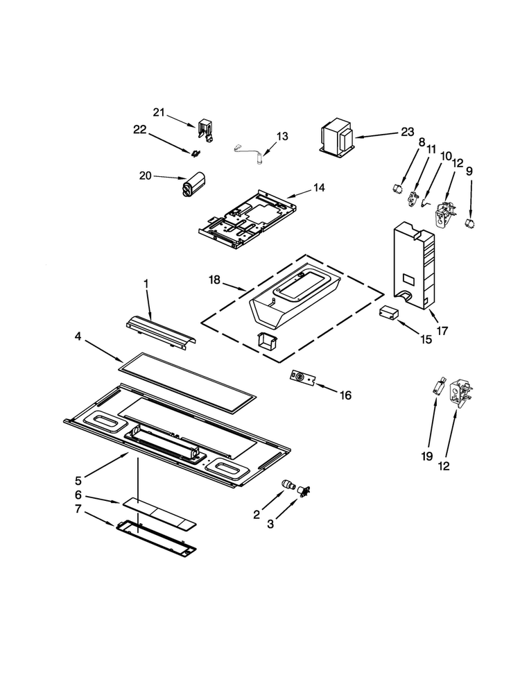 Interior And Ventilation Parts Diagram and Parts List for AMV1160VAD4  Amana Microwave
