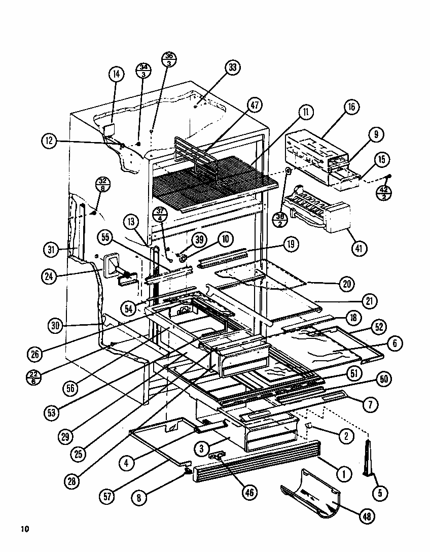 Shelves (tl18n/p1106211w) (tl18n/p1106212w) (tli18n/p1106220w) (tli18n/p1106221w) Diagram and Parts List for TL18N-P1106211W  Amana Refrigerator