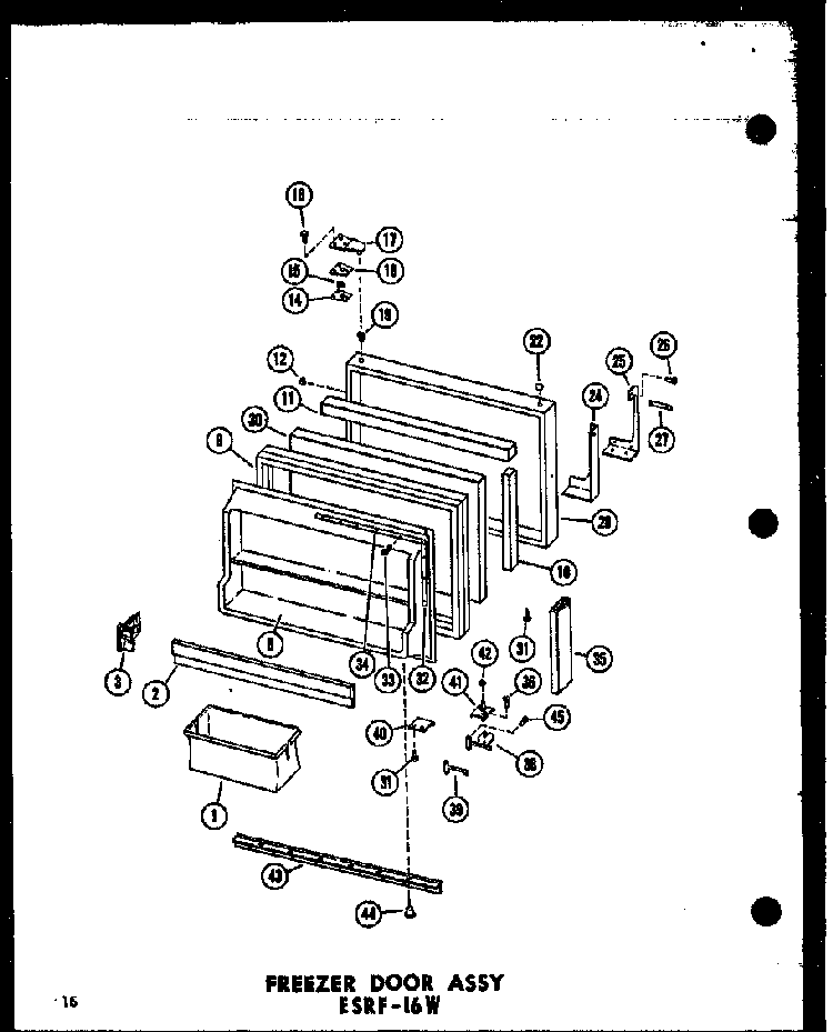 Section 12 Diagram and Parts List for ESRF-16W-AG-P60303-52WG  Amana Refrigerator