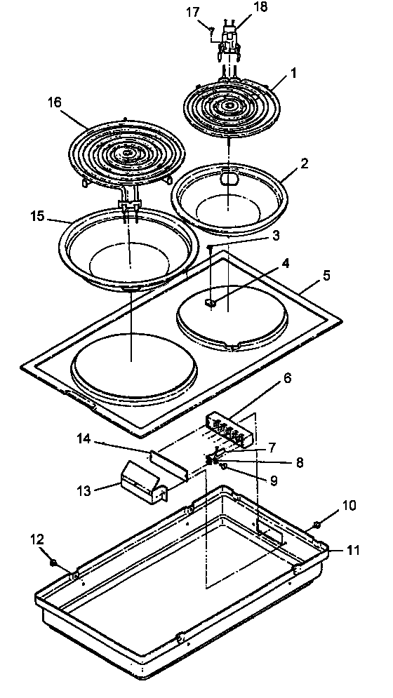 Cooktop Module-cc1ef And Cc1wf Diagram and Parts List for AKDH6E P1131744NE Amana Cooktop
