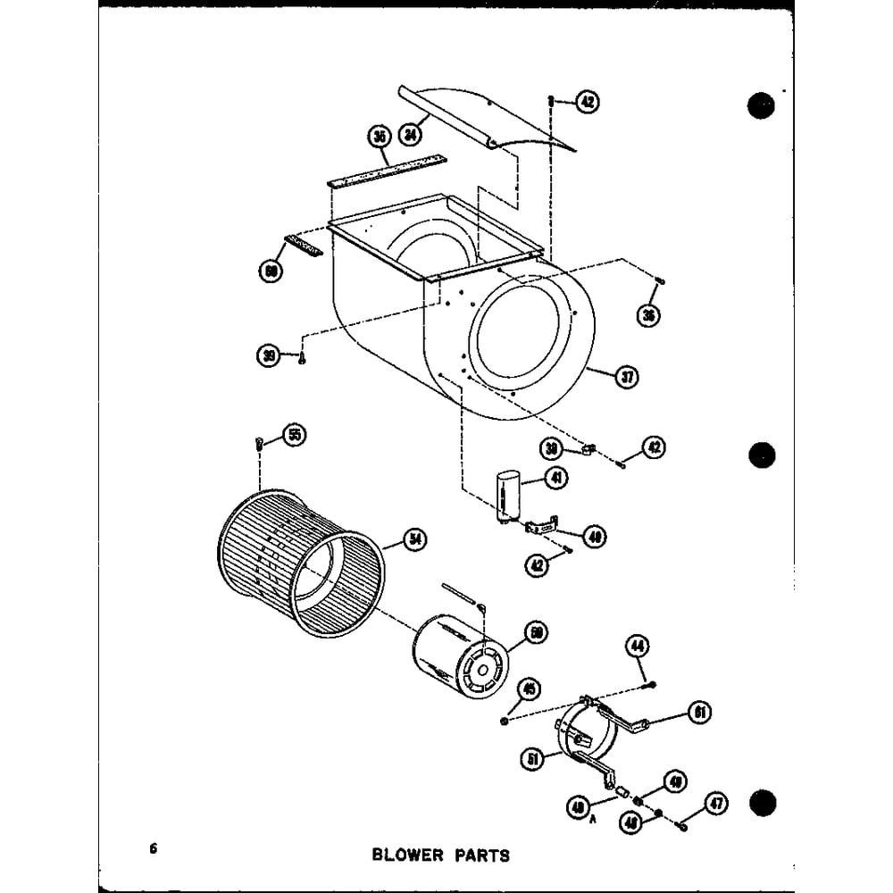 Blower Parts Diagram and Parts List for VBCH35 P55895-2C Amana Air Conditioner