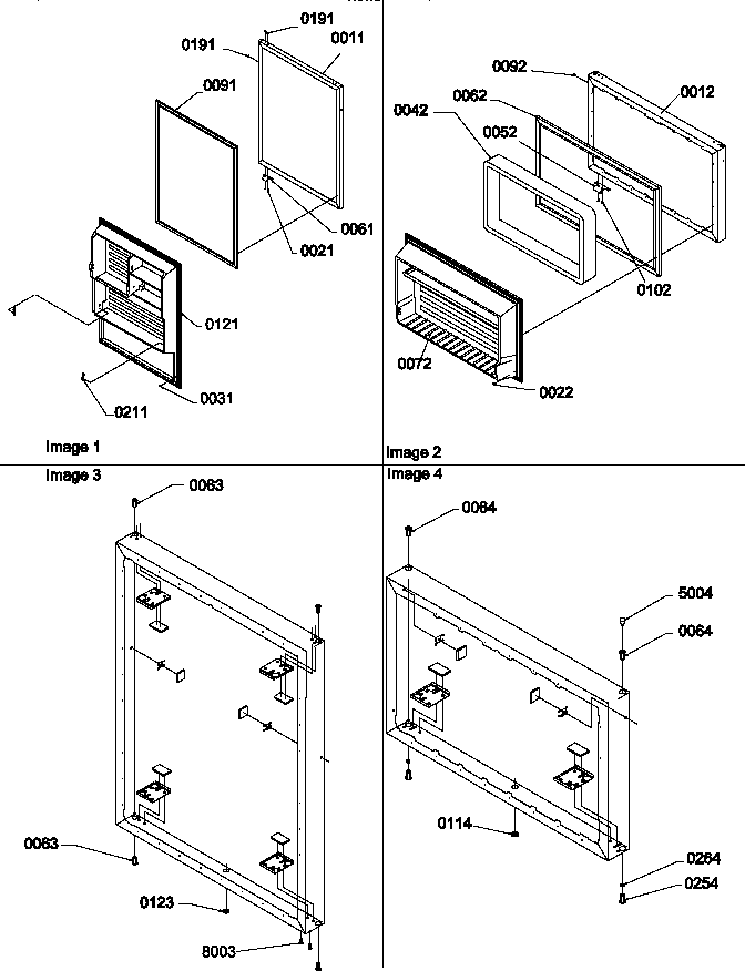 Door Assemblies Diagram and Parts List for TG518SW-P1180903WW  Amana Refrigerator