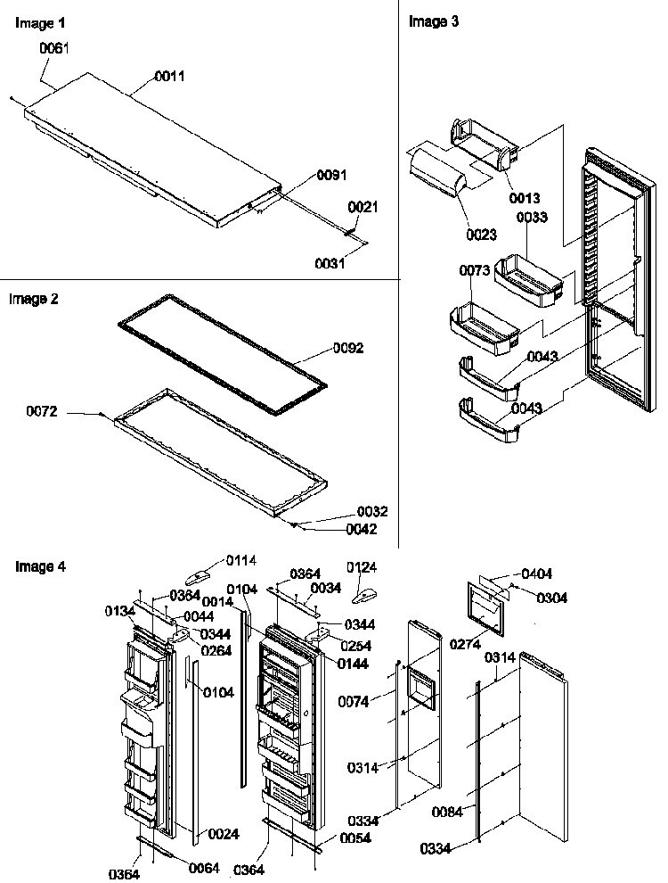 Refrigerator Door, Door Trim And Handles Diagram and Parts List for SBD522VE-P1320303WE  Amana Refrigerator