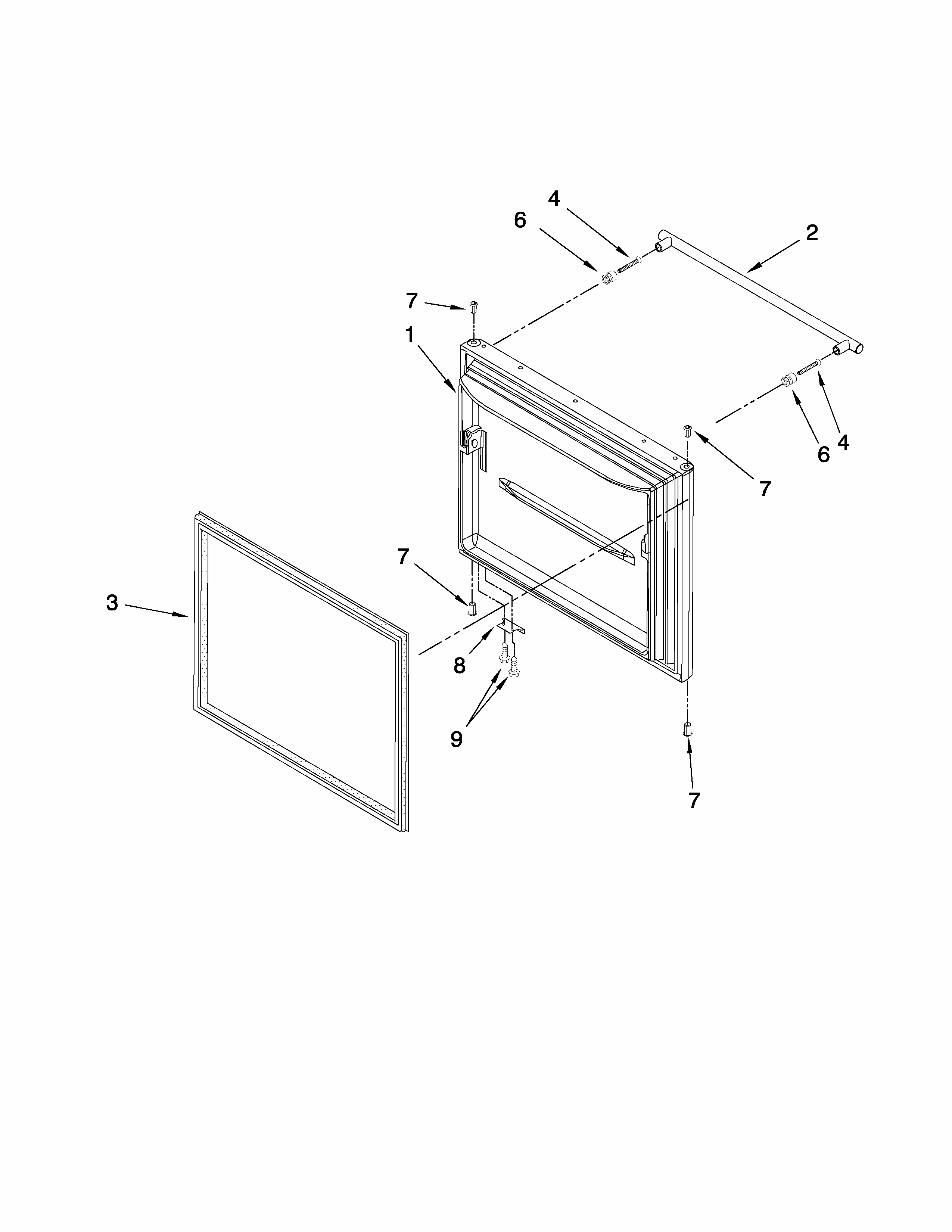 Freezer Door Parts Diagram and Parts List for GB2526LEKS3  Amana Refrigerator