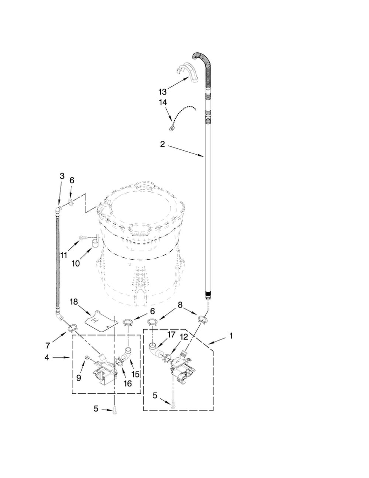 Pump Parts Diagram and Parts List for MVWB300WQ0  Maytag Washer