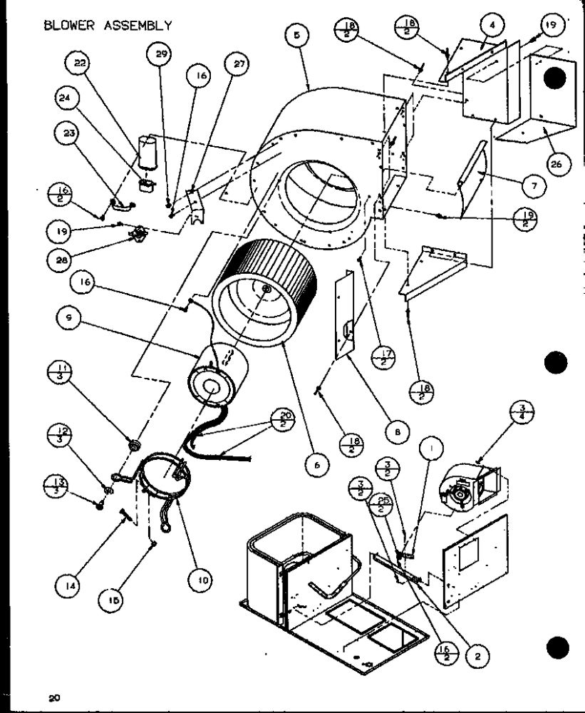 Blower Assembly 1 Diagram and Parts List for FADM3A P9851002C Amana Air Conditioner