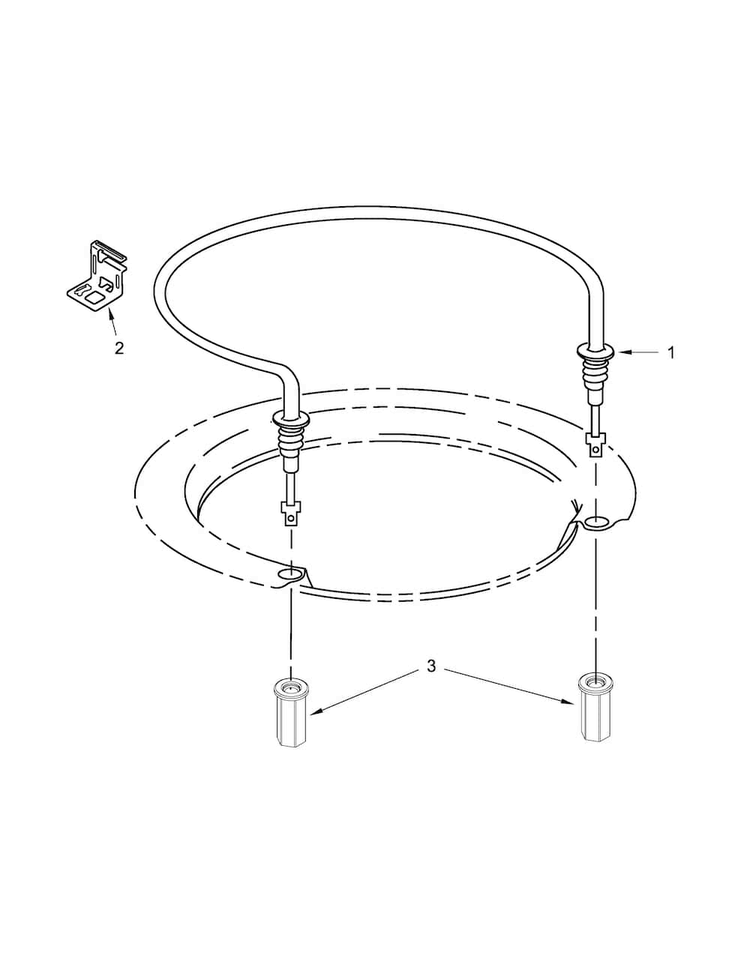 Heater Parts Diagram and Parts List for ADB1300AFB0  Amana Dishwasher