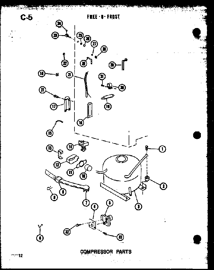 Section 4 Diagram and Parts List for UF22C P60345-72W Amana Freezer