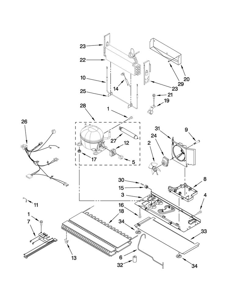 Unit Parts Diagram and Parts List for MFI2067AES6  Maytag Refrigerator