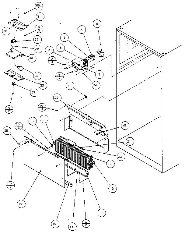 Air Flow Diagram and Parts List for 85178-P1117103W  Amana Refrigerator
