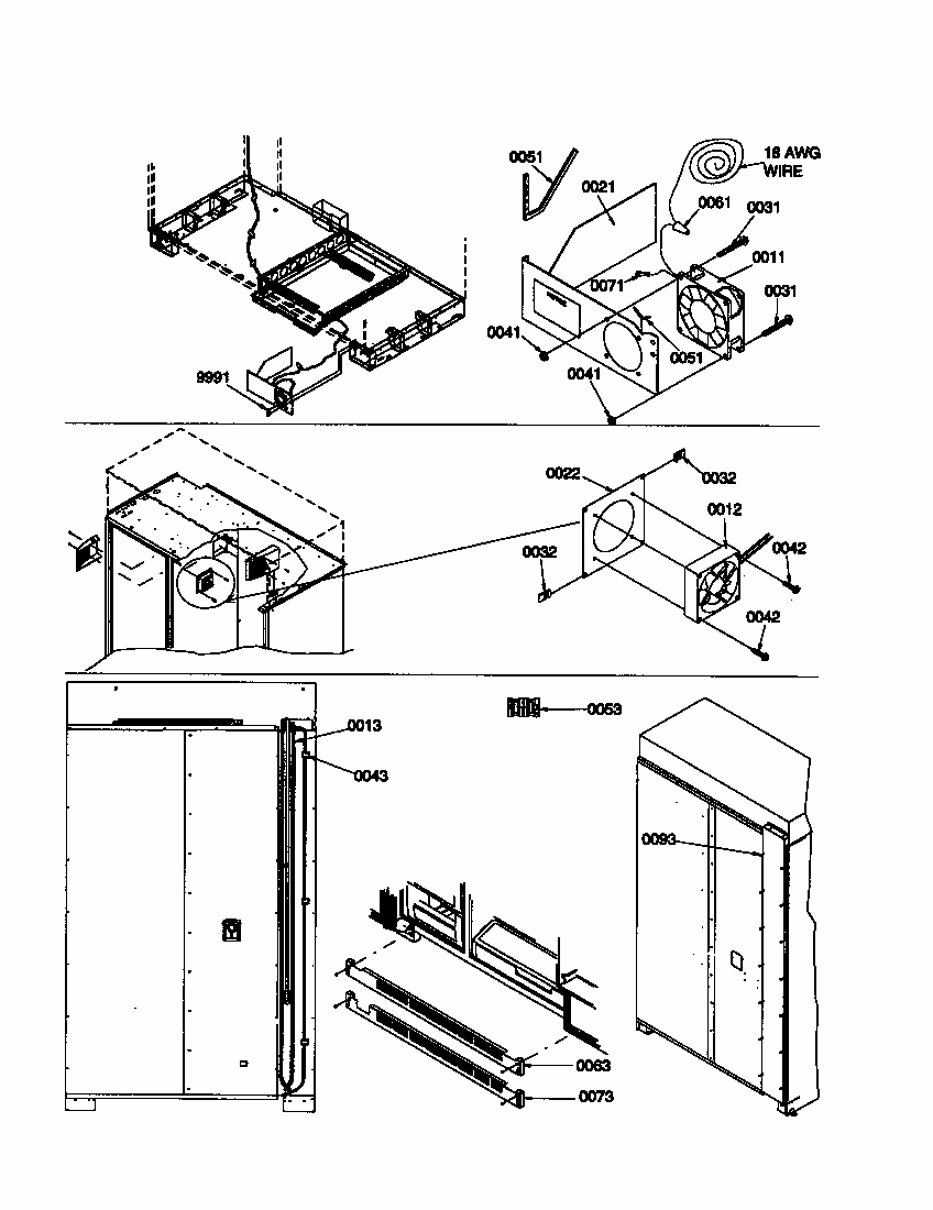 Heater & Condensate  Evaporation Kit Diagram and Parts List for S148DA01-P1305602W  Amana Refrigerator