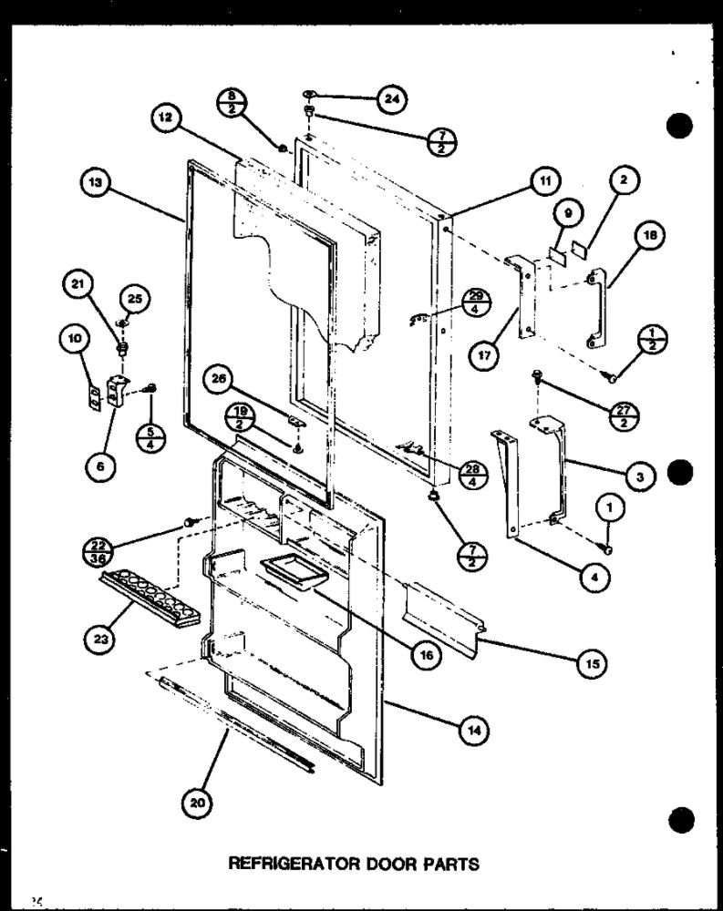 Refrigerator Door Parts 2 Diagram and Parts List for IC3H-P7621307W-TM  Amana Refrigerator
