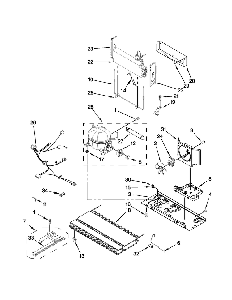 Unit Parts Diagram and Parts List for MFI2269VEM9  Maytag Refrigerator