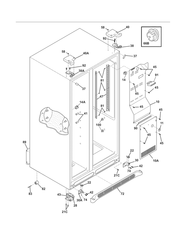 Cabinet Diagram and Parts List for CRSH267LB5  Crosley Refrigerator