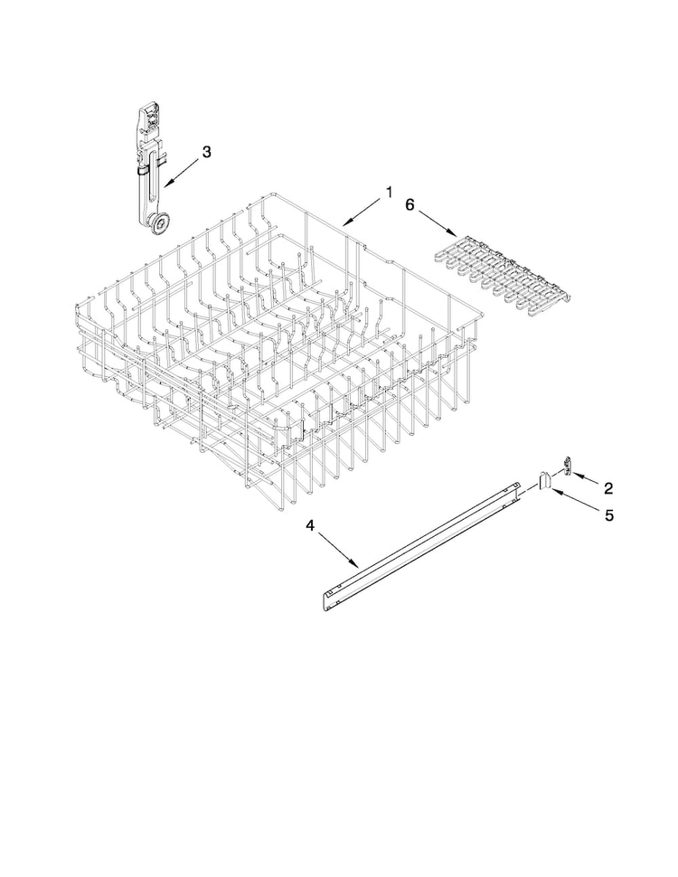 Upper Rack And Track Parts Diagram and Parts List for MDB4709PAB1  Maytag Dishwasher