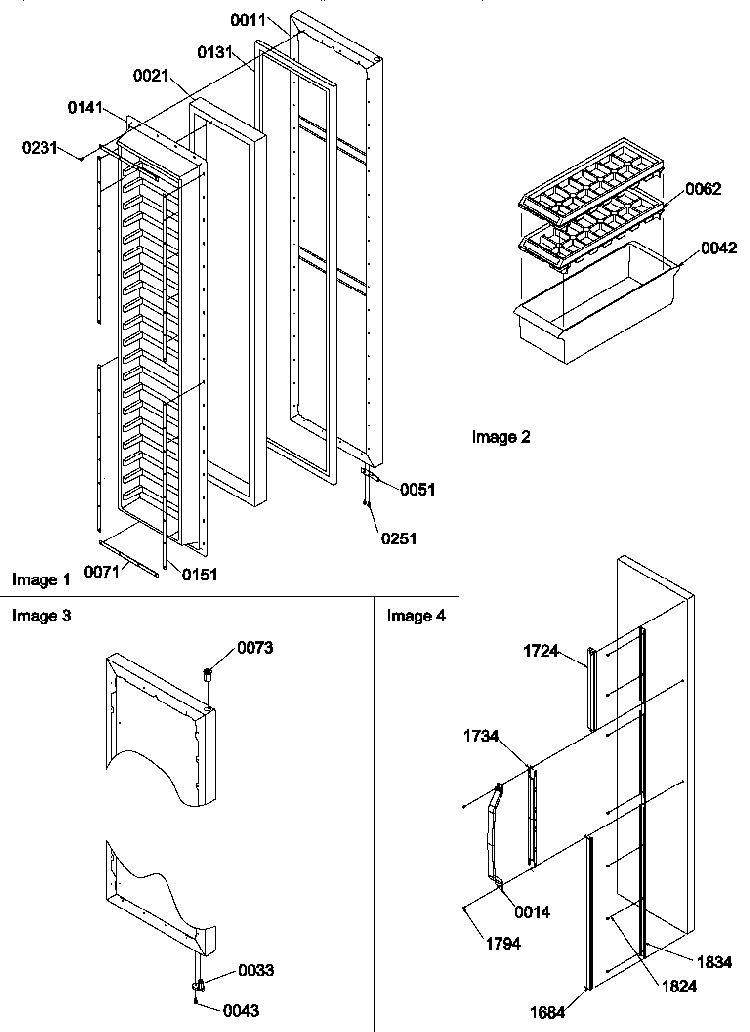 Freezer Door And Accessories Diagram and Parts List for SX322S2W-P1307302WW  Amana Refrigerator