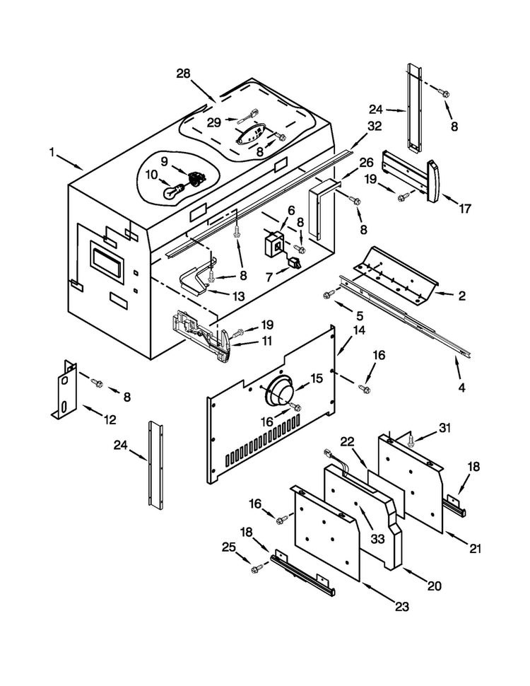Freezer Liner Parts Diagram and Parts List for JF42SSFXDA02  Jenn-Air Refrigerator